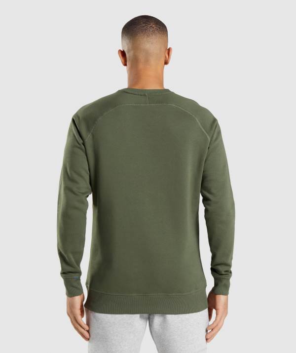 Panske Mikiny Gymshark Crest Olivovo Zelená | TR4925703